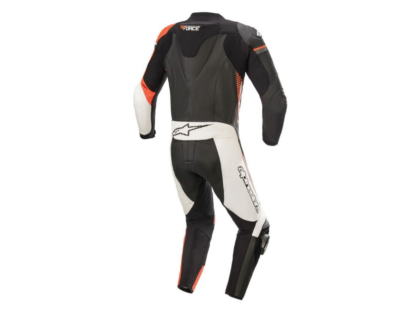 ALPINESTARS GP FORCE PHANTOM RACING LEATHER SUIT BLACK WHITE RED FLUO 2